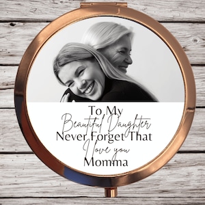 CUSTOM MIRROR COMPACT | Personalized  Mirror With Photo For Daughter | Daughter | Mother And Daughter | Birthday | Custom | Double Mirror |