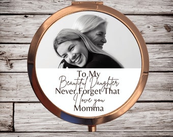 CUSTOM MIRROR COMPACT | Personalized  Mirror With Photo For Daughter | Daughter | Mother And Daughter | Birthday | Custom | Double Mirror |