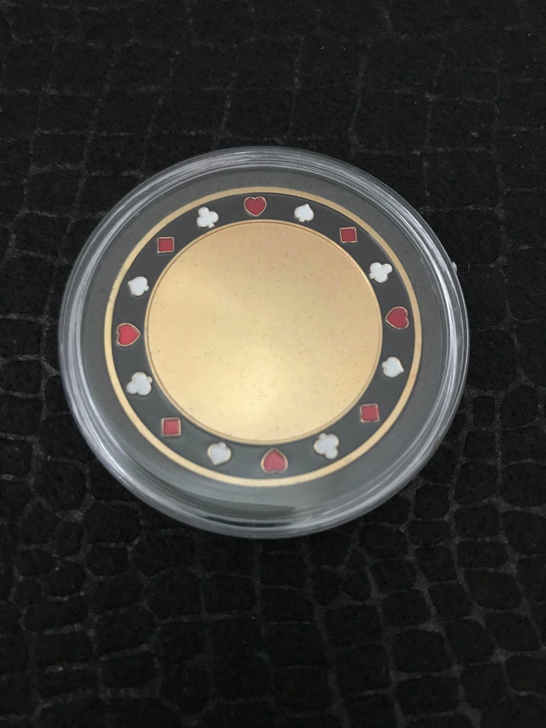 Personalized Poker Chip-Personalized Coin Card Guard-Golf Ball Marker Monogram-Gold Customized Poker Chip-Personalized Card Protector