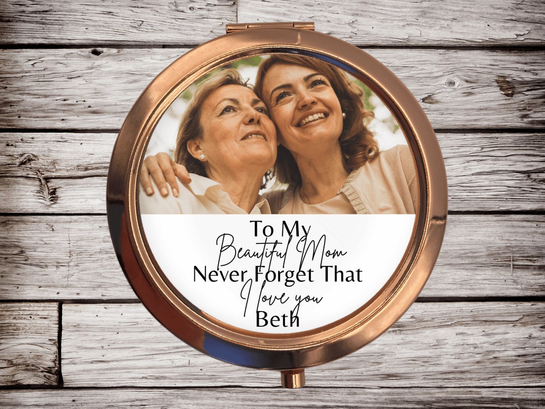 CUSTOM MIRROR COMPACT Personalized Mirror With Photo for Mom Mother Mothers Day Birthday Custom ...