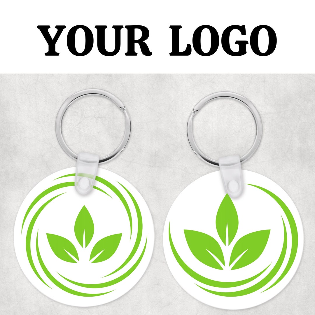 2 For1 Logo Keychain Personalized Custom Keyring Double Etsy