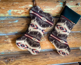 Earthy Christmas Stocking made from Pendleton Wool