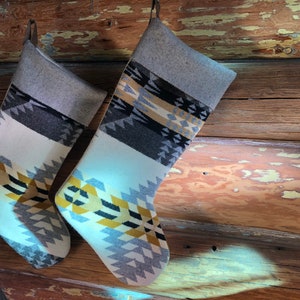 Modern Grey Tribal print wool stocking
