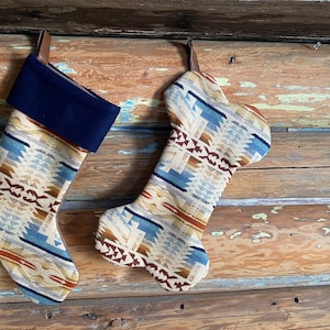 Neutral Christmas Stocking made from Pendleton Wool