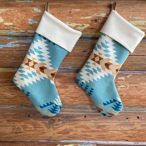 Teal & Cream Christmas Stocking