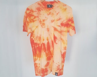 HEMP organic cotton tee, sunset tie dye, in MEDIUM