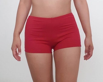 HEMP High waist shorties, bloomers, high waist underwear in red