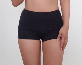 HEMP High waist shorties, bloomers, high waist underwear in black