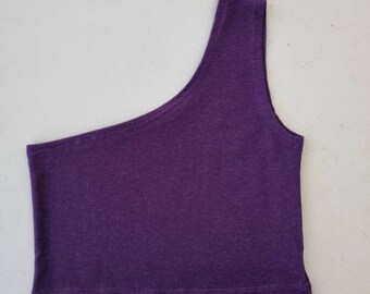 HEMP top, Off the shoulder, crop top, hemp organic cotton, eco fashion, in purple!