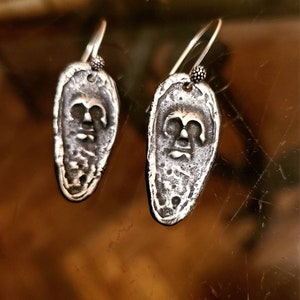 Skull Head Earrings/ Gothic Earrings/ Irregular Shaped Earrings/ Sterling Silver Earrings