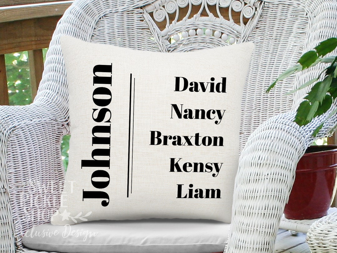 Personalized Family Names Pillow Cover, Customized Just for You With