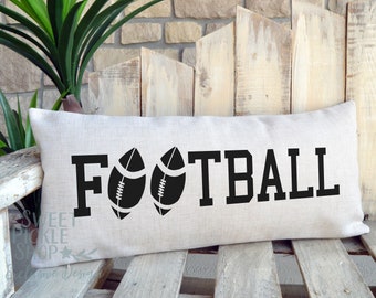 FOOTBALL Pillow for the Sports Fan or Football Mom, Man Cave  or Family Room Decor, Sports Decor, Lumbar Pillow