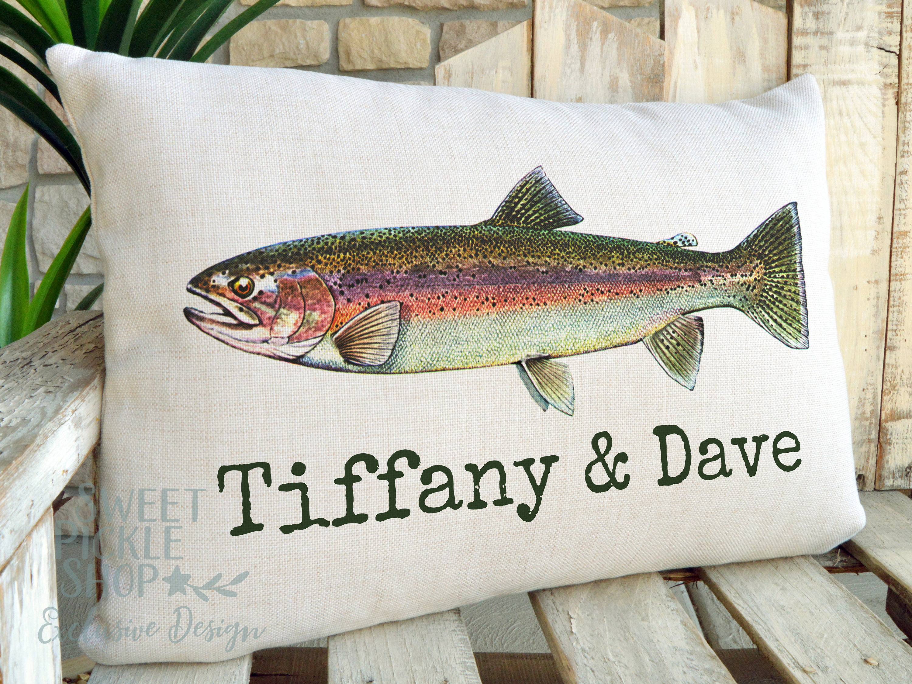 Trout pillow on sale