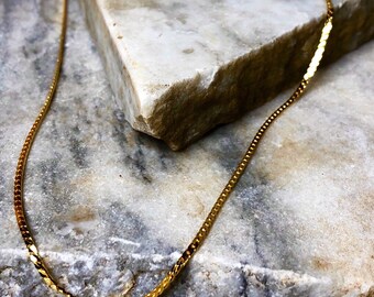 Stassi & Dayna's Italian Gold Herringbone Chain 23" inches long 2mm in width layering chain