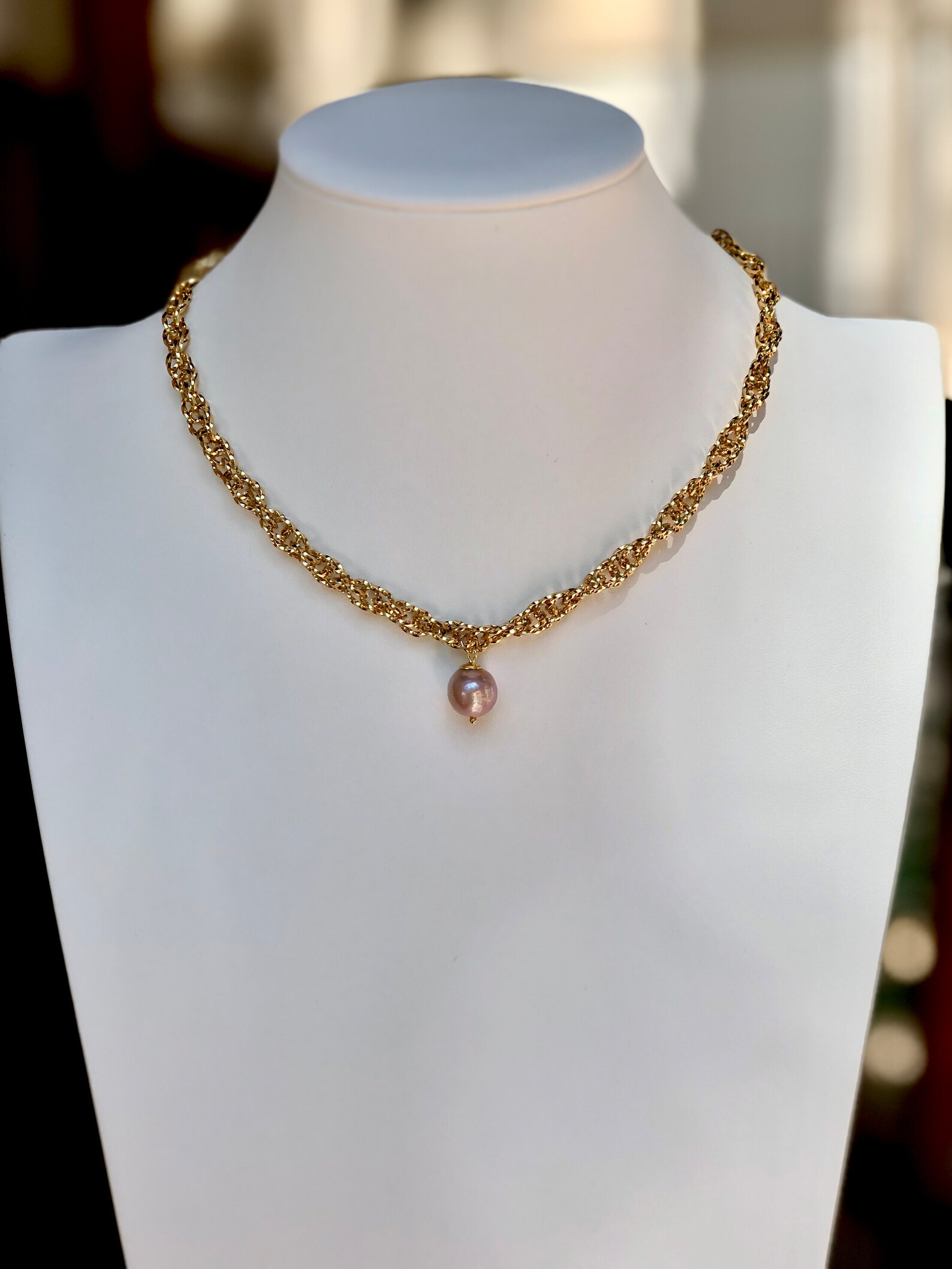 The Genevieve Statement Necklace-Pearl main image 0
