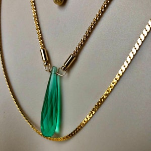 Dayna's Reunion 8 Green Quartz Briolette Stone 18k gold plate or rhodium silver necklace nickel and lead free image 8