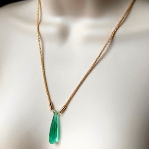 Dayna's Reunion 8 Green Quartz Briolette Stone 18k gold plate or rhodium silver necklace nickel and lead free image 6