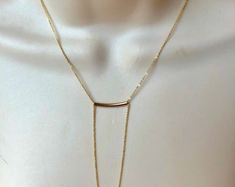 Kristen's "Page" Bar & Chain 14k Gold Fill or Sterling Silver Necklace