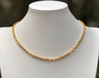 Lucy de Rothe 18k gold filled etched rectangular chain