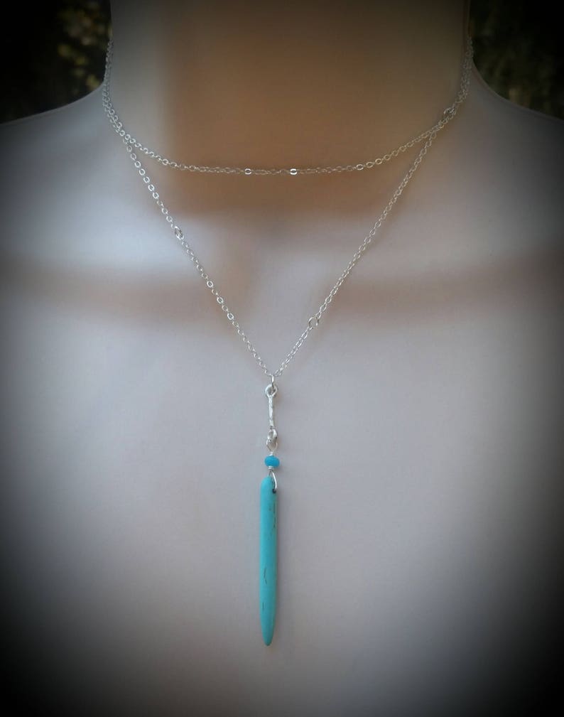 Kristen's Wrappable Turquoise Y Necklace image 1