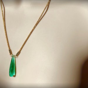 Dayna's Reunion 8 Green Quartz Briolette Stone 18k gold plate or rhodium silver necklace nickel and lead free image 5