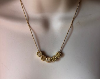 Stassi's Baby Block Necklace 18k Gold 