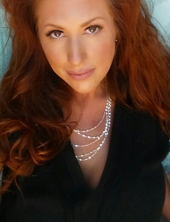 Sterling Silver Shimmer Chains Graduated Necklace