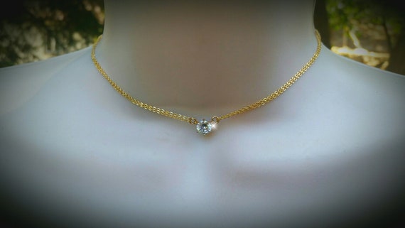 The Classic Pendant for Stassi Vanderpump Rules Season 6 14k gold fill flat cable shimmery chain zircon stone facets