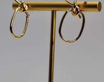 The Knotted Hoop Earrings in 14k Yellow Gold Fill nickel and lead free hypoallergenic