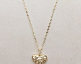 The 'Hart' Pendant with Micro Pavé Stones and 14k gold fill chain