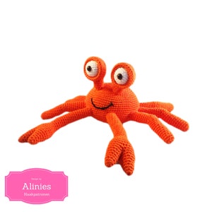 Crab crochet pattern tutorail amigurumi crocheted pattern pdf bestand in Dutch, Deutsch and Englisch US terms
