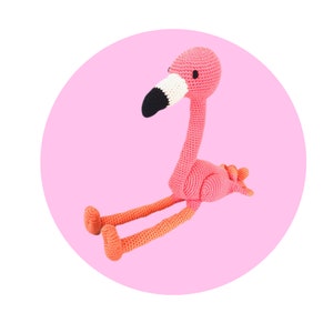 Flamingo amigurumi pattern tutorail crochet pattern pdf bestand in Dutch, Deutsch and Englisch US terms