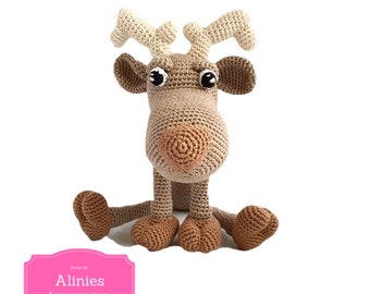 Reindeer  amigurumi pattern crochet PDF file in Dutch, English US terms, and Deutch