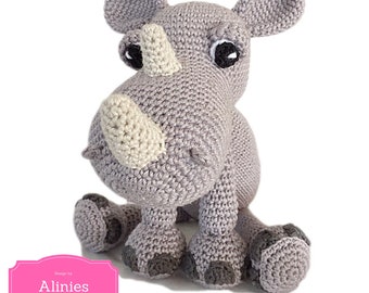 Amigurmi pattern Rhino crochet pdf tutorail in Dutch, Deutsch and English US-terms crochet pattern