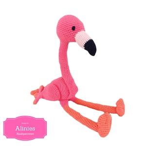 Flamingo crochet pattern tutorail amigurumi crocheted pattern pdf bestand in Dutch, Deutsch and Englisch US terms