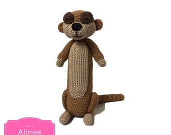 Striped dog amigurumi PDF pattern crochet Englisch and Dutch