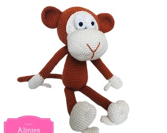 Monkey pattern by Alinies amigurumi pdf in Dutch and English- US terms