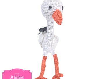 Crochet pattern Stork Amigurumi Pdf In Dutch, Deutsch and Englisch US terms crochet tutorial