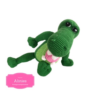 Crocodile crochet pattern amigurumi pdf tutorail in Dutch, Deutsch and English US-terms