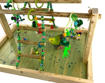 BIRD TOY: Play GYM with Perches and Wrapping Ladder