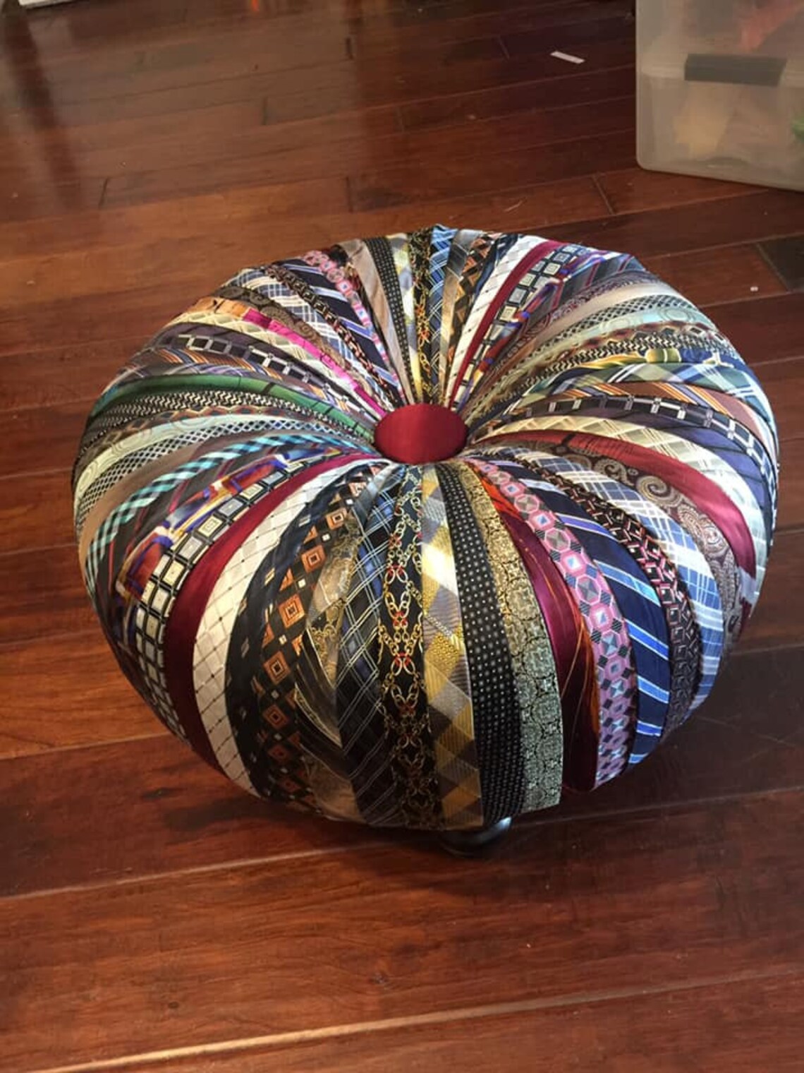 Custom Tuffet Stool made with YOUR TIES Etsy