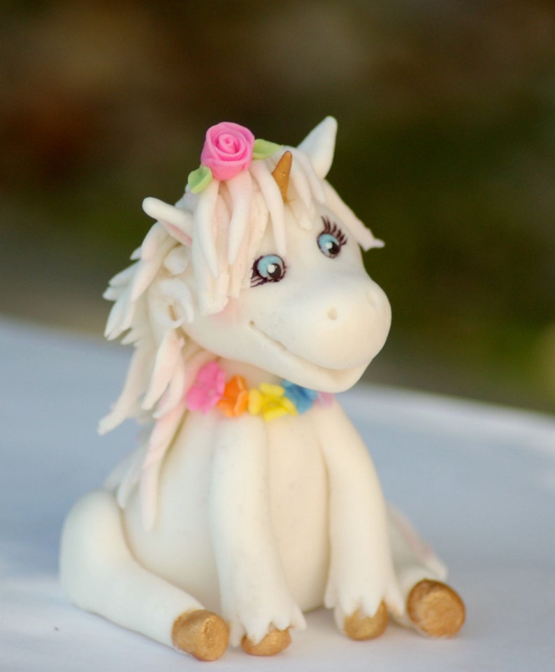 Fondant cake topper Unicorn Etsy