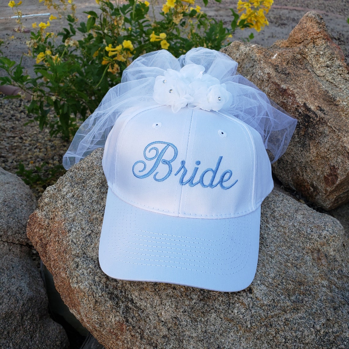 Bride Baseball Cap with Veil Bachelorette Party Rehearsal Etsy