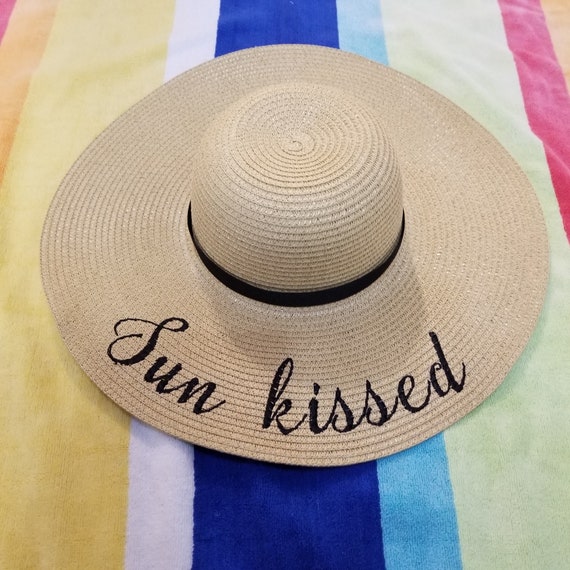 embroidered beach hat