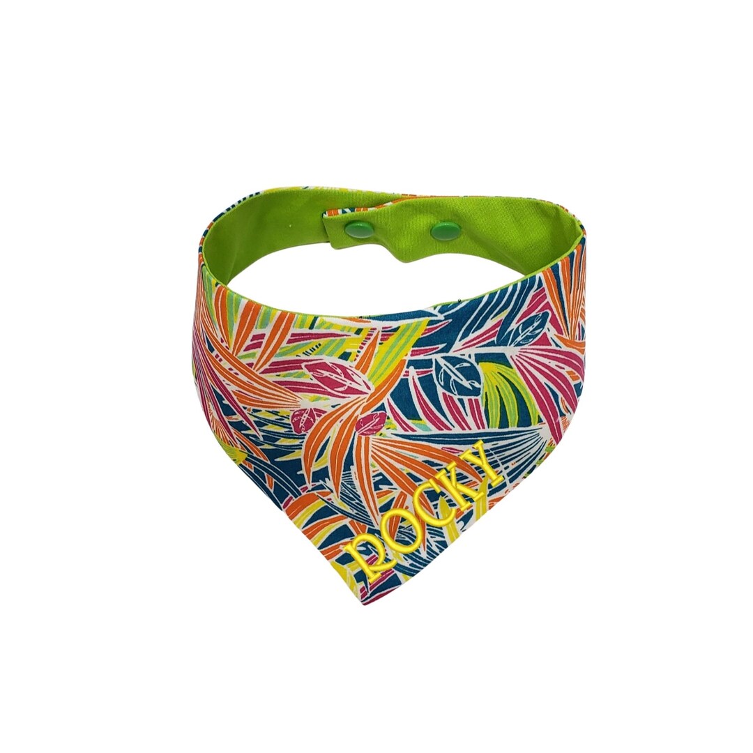 Personalized Summer Dog Bandana, Tropical Girl Dog Neck Scarf Etsy