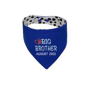 Personalized Dog Bandana, Baby Announcement Bandana, Big Brother Dog Bandana with Snap