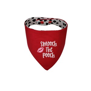 Smooch The Pooch Dog Bandana, Embroidered Puppy Bandana, Dog Scarf with Snaps