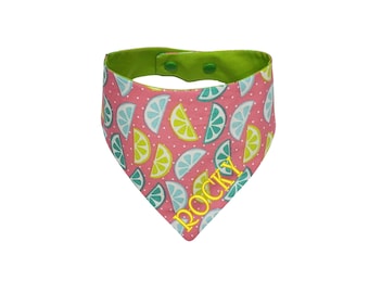 Personalized Summer Dog Bandana, Multicolor Girl Dog Neck Scarf