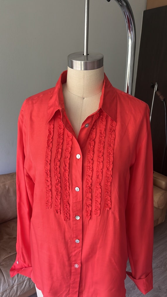 Vintage Jordan Silk Ladies Blouse; Size Large - image 2