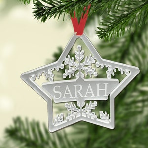 Personalised snowflake ornament Unique personalised Christmas ornament First Christmas ornament Snowflake Christmas decoration